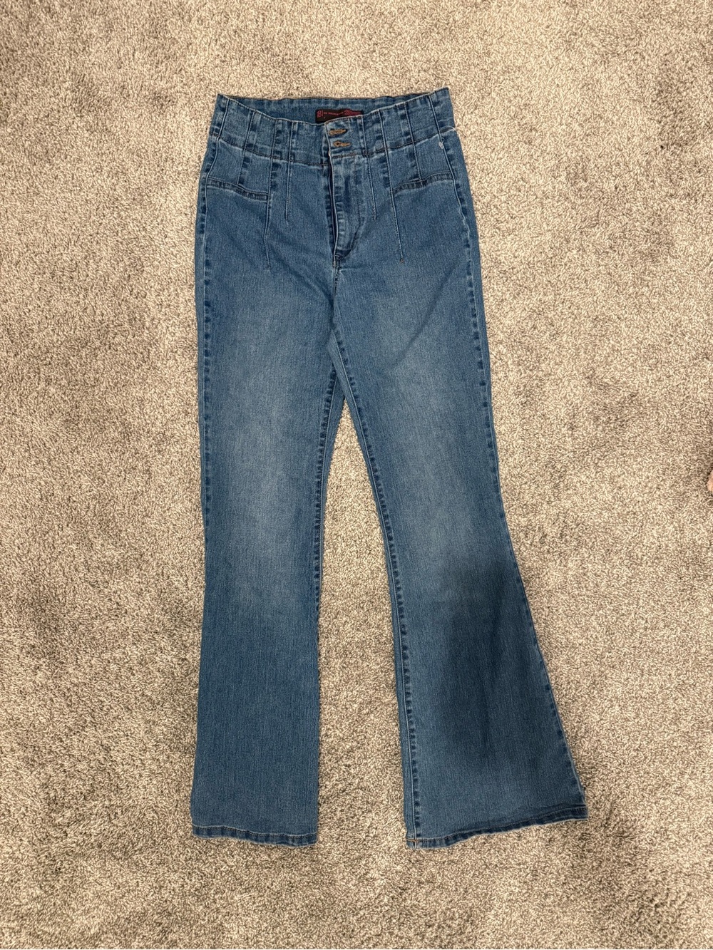 No Boundaries Medium Blue High-Rise Flare Jeans